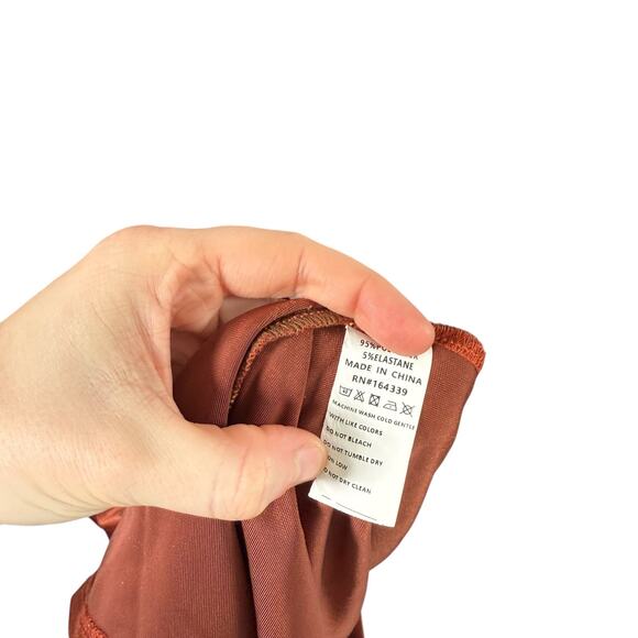 Petal + Pup Cece Rust Orange Velvet Long Sleeve Maxi Dress Boho Womens Small - Picture 6 of 8